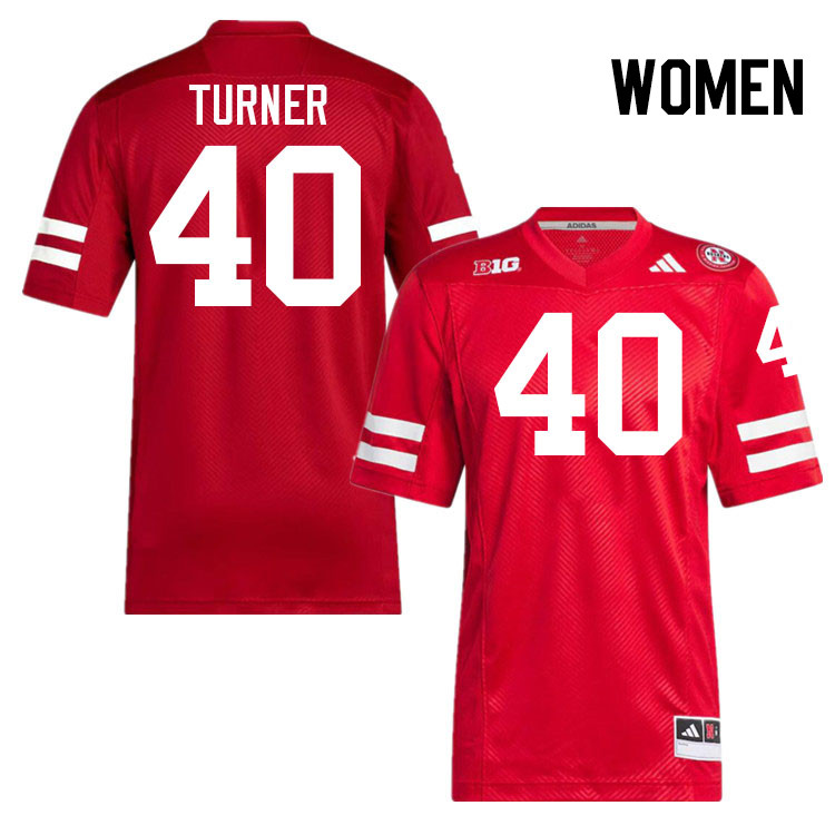 Women #40 Brice Turner Nebraska Cornhuskers College Football Jerseys Stitched Sale-Scarlet